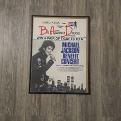 Michael Jackson 1988 Benefit Concert Framed Poster
