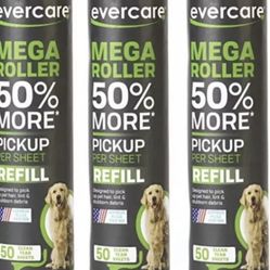 Evercare Pack of 3 All-Purpose Pet Mega Oversized Lint Roller Refills 50 Count
