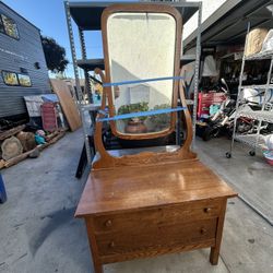 Tiger Oak Antique Vanity