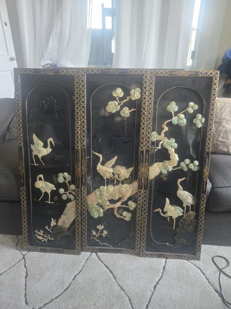 Chinese Laquered Wall Hanging