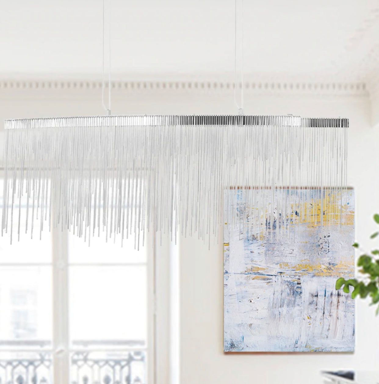 Modern Style Led Chain Fringe Chandelier