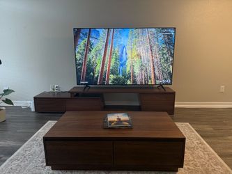 Mid-Century Modern Walnut TV Stand & Coffee Table Set