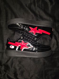 A Bathing Ape (BAPE) Bapesta Low "Black Shark Face", Size 8.5 & 9.5
