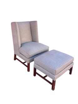 Wingback Accent Chair & Matching Ottoman