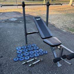Bench Press With Weights And Barbell