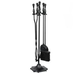 5.15 Gal Large Fireplace Ash Bucket W/ Lid & Coal Shovel, Black