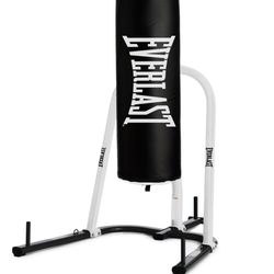 Red And Black Boxing Bag With Stand.  