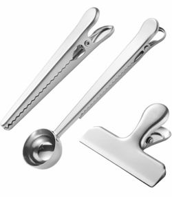 Stainless steel T-shaped sealing clip tip seal small clip -3 mixed-natural color