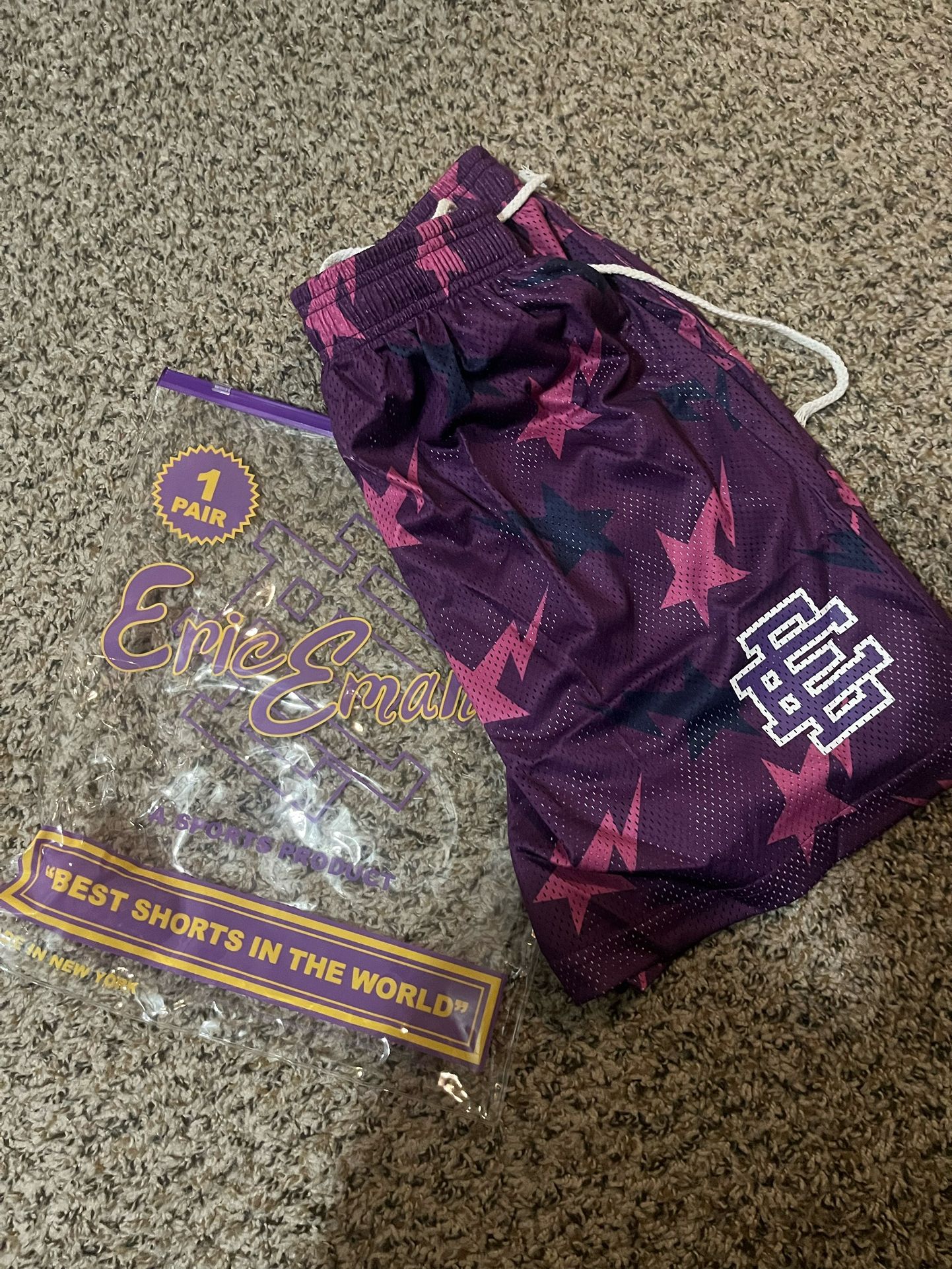 eric emanuel x bape shorts