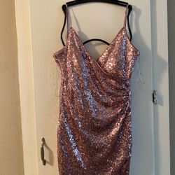 Trixxi Pink Sequin short dress