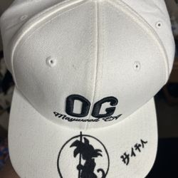 New OG Maywood CA White Snapback With Hand Painted Goku