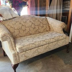 1970s Era 2 Seater Sofa/Loveseat With Decorative Wooden Legs 