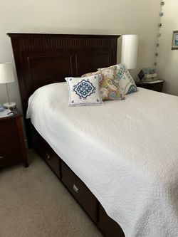 Queen storage bed