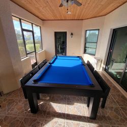 Black Dining Pool Table 