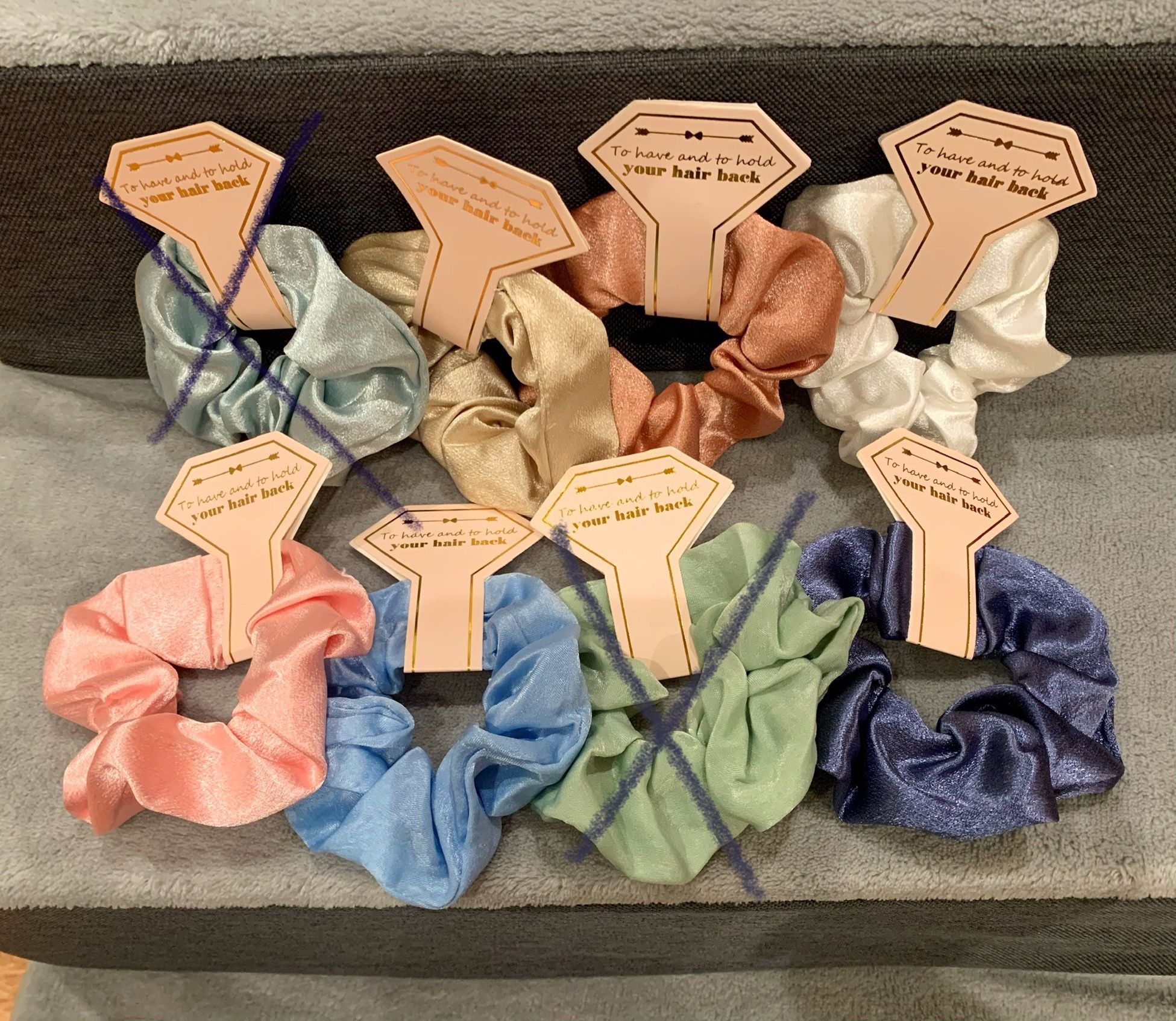 New Satin Scrunchies Bride Bridesmaids Bachelorette Favors Gifts