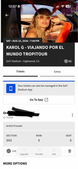 1 Karol G ticket