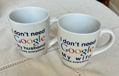 Husband and Wife Google Coffee Mug Set