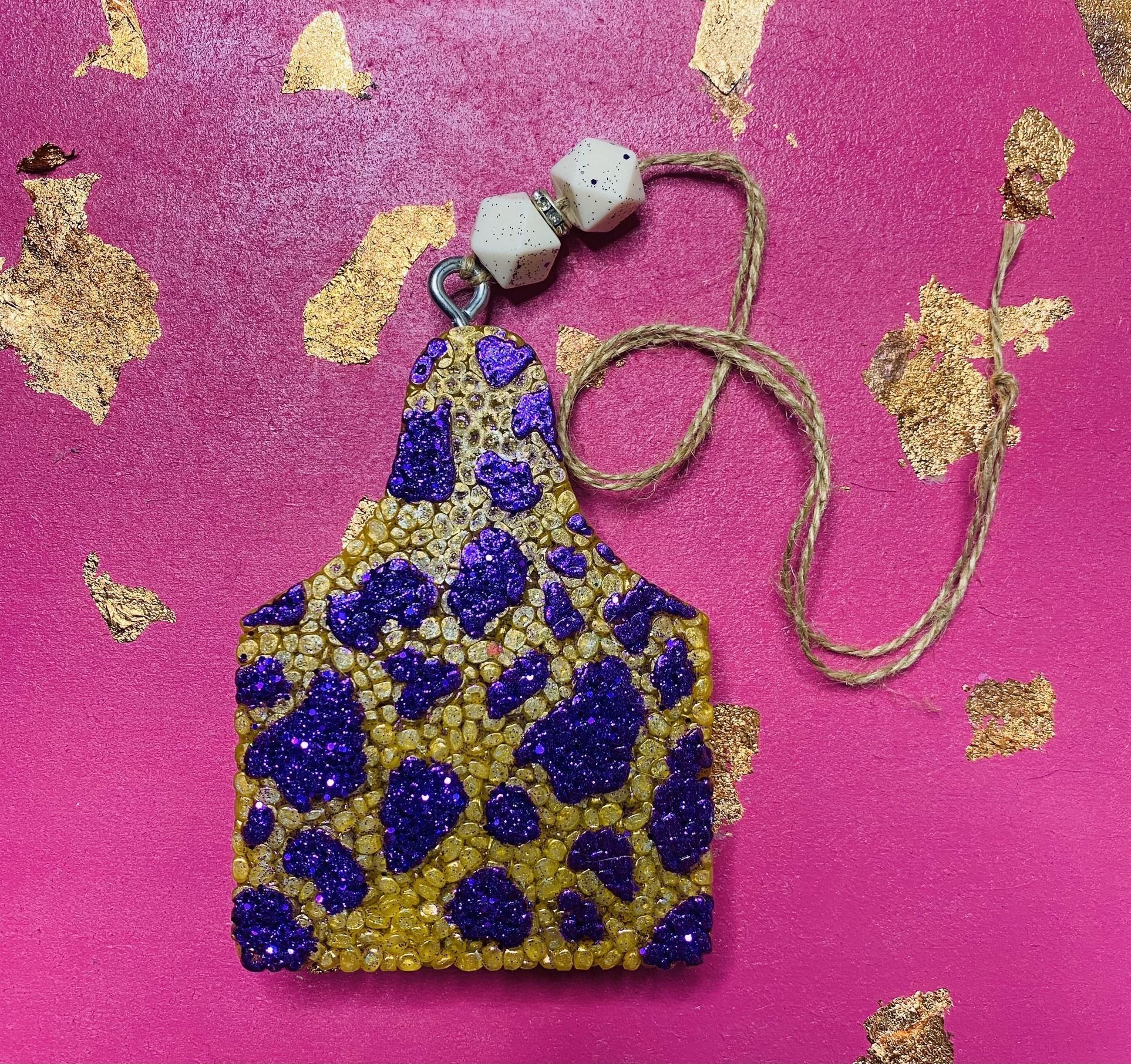 Cowprint Cow tag Freshie