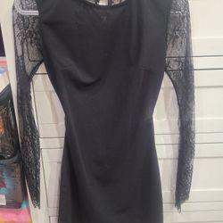 New. Shein. Black, Lace, Open-backed, Mini Dress.