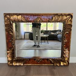 54x44” EXTRA Large Ornate Gold Framed Beveled Glass French Wall Mirror- Vintage Mirror