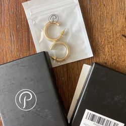 14k Plated Yellow gold hoops