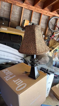 Small leopard print lamp