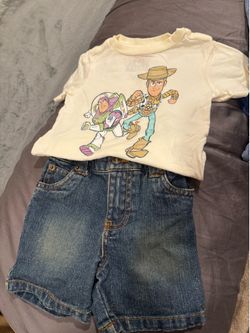 Toy Story T-shirt denim shorts. Size - 12 months