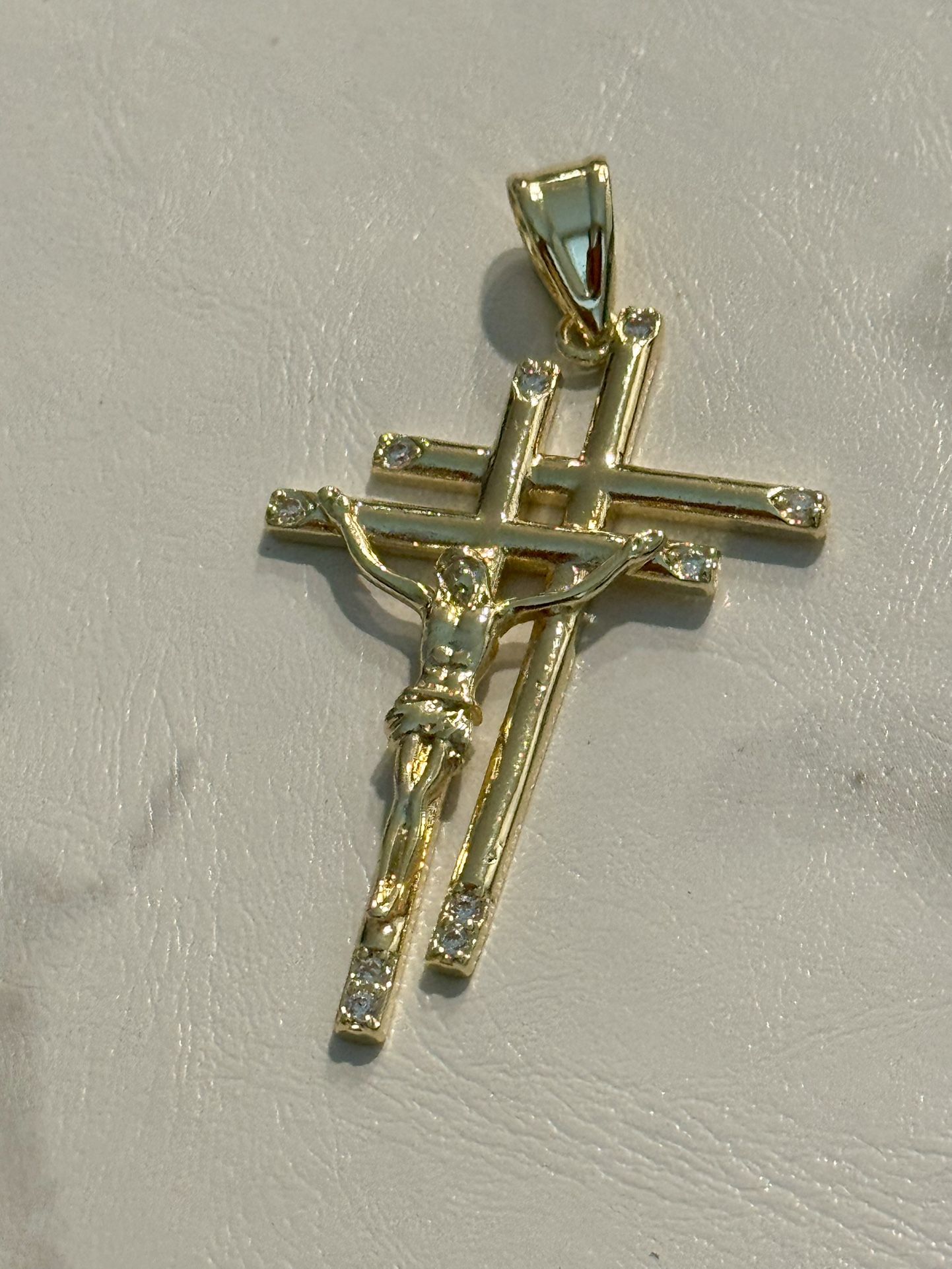 Double Cross with Jesus Pendant