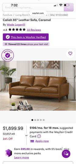 Leather sofa and love seat set