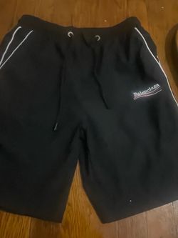 Balenciaga Black Shorts with White Piping