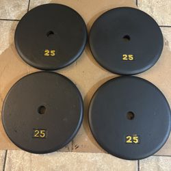 Four 25lb Standard 1 Inch Plates