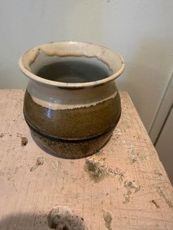 Handmade Signed Studio Pottery Vase – 5” x 5”