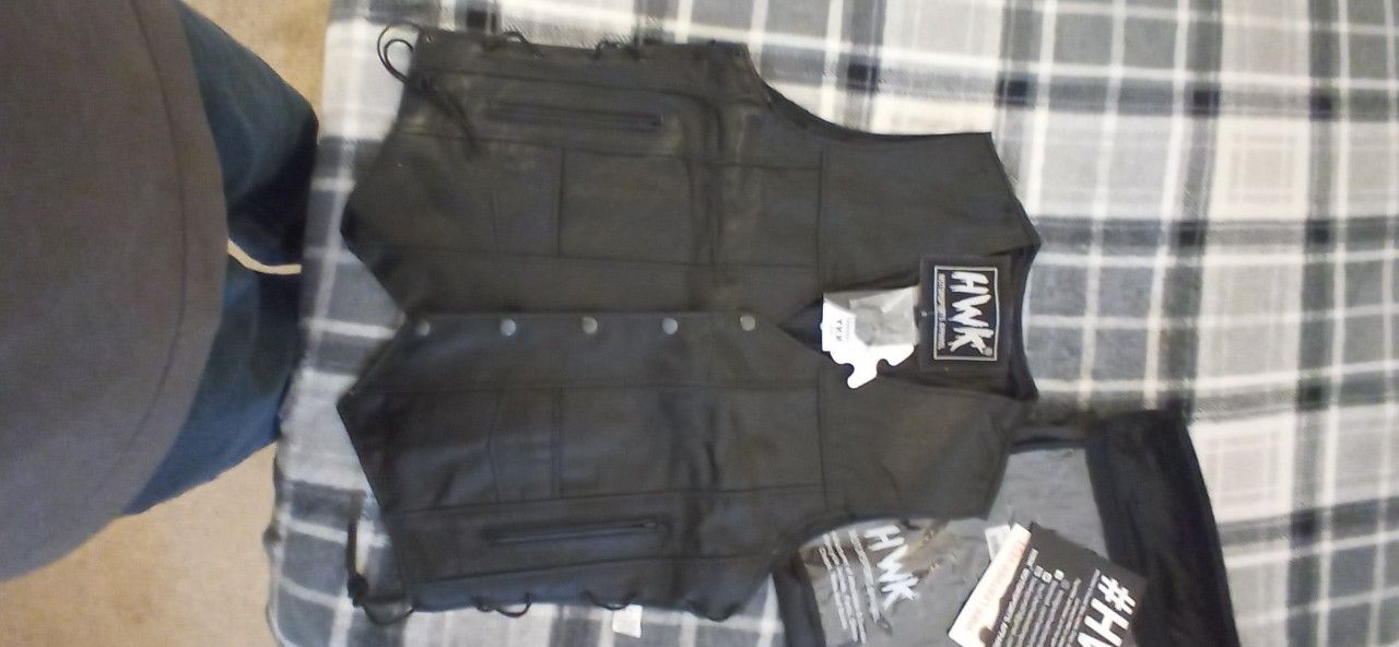 Brand New Man's Leather Vest Size Small