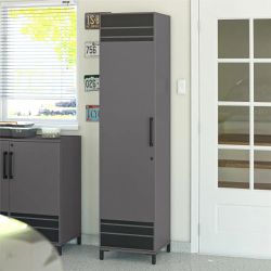Systembuild Evolution Grit Tall 1 Door Garage Cabinet, Graphite