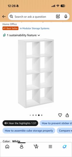 White bookcase cubbies