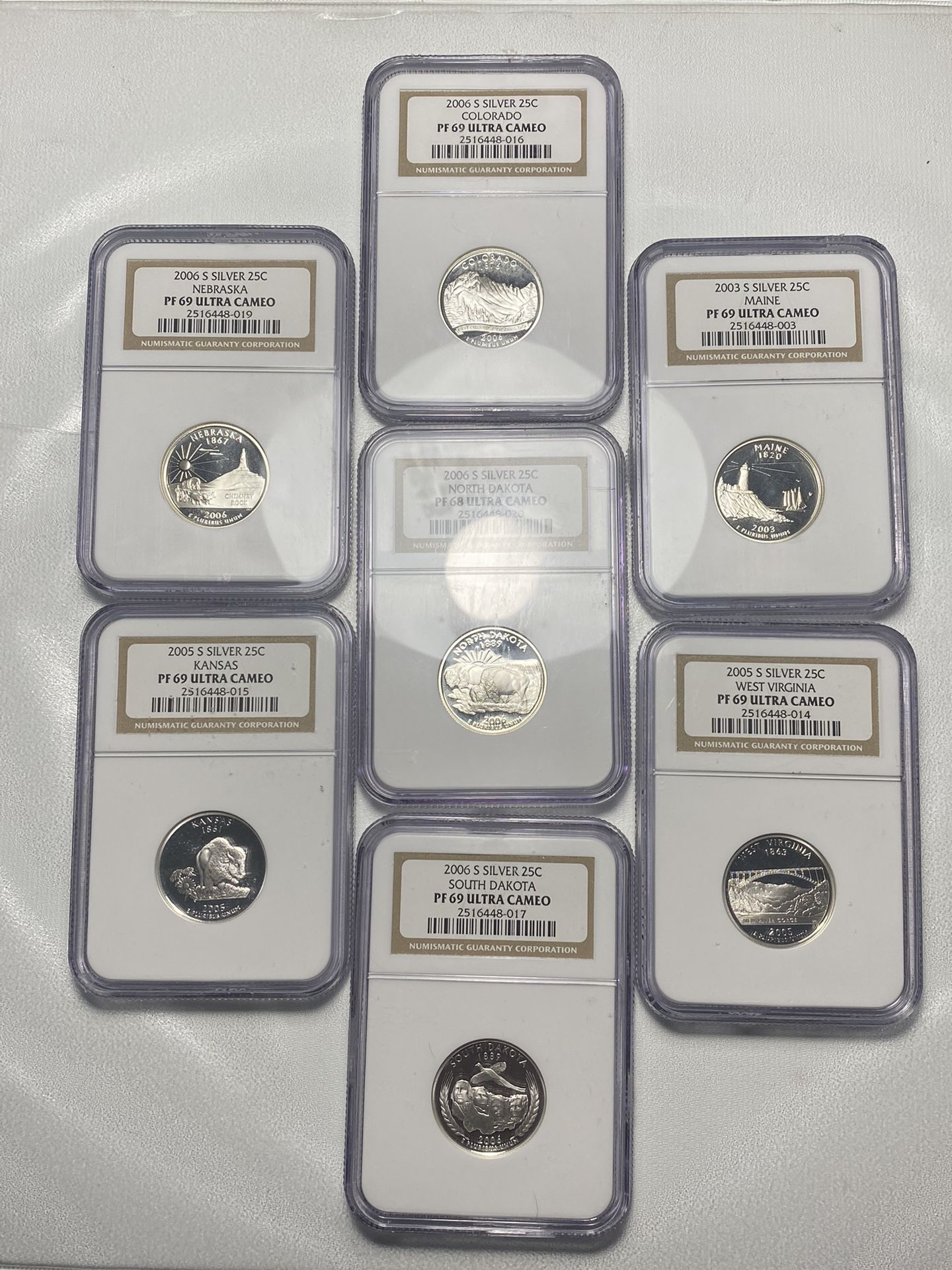7x Silver State Quarters Graded By NGC