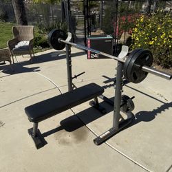 Bench, Rack and weights - Bench Or Squat Rack. 