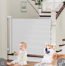 Retractable Baby Gate - 54" Wide, 34" Tall