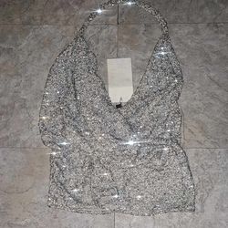 Zara sparkly woman's ✨️ top new