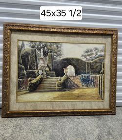 Framed Garden Scene Wall Art 45x35.5