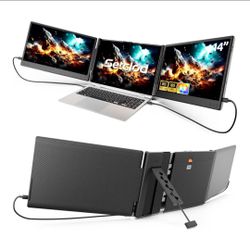 ☆ Setclod Upgraded Laptop Screen Extender Monitor Portable, 14.1" 1080P FHD IPS Screen, Monitor Extender for Laptop, Fit for 13-17", Plug & Play Compa