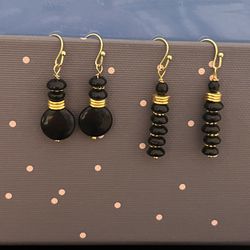 Black Dangle Earrings $15 Each Pair 