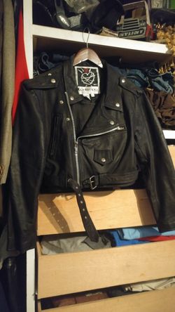 Vintage Contempo Casual Ladies Leather Jacket Size L
