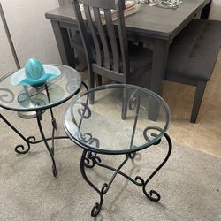 2 Glass End Tables 