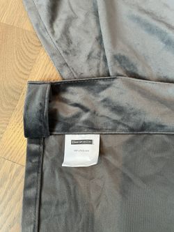 Two Gray Velvet Curtains 50in Across X 83 Long 
