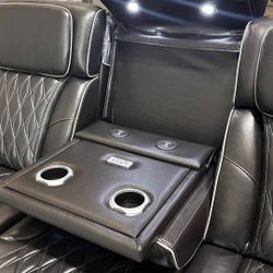 Black Power Reclining Living Room Set Sofa And Love seat.        Financing Options Available 