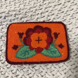 Vintage Native American Handmade Beaded Belt Buckle 1970s 80s