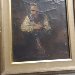 Framed Rembrandt “Girl with Broom” Print