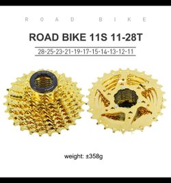 VG SPORTS 8 9 10 11 Speed Bike Cassette Gold For SRAM SHIMANO 28T
