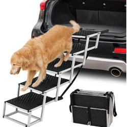 Large Dog Car Stairs, Foldable Car Ramp with Nonslip Surface for Cars
